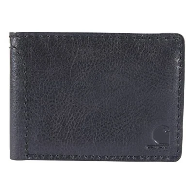 CARHARTT Black Patina LEATHER Mens BIFOLD WALLET NEW - Image 1 of 4