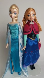 RARE Lot 2 Poupées Elsa & Anna Frozen Reine neiges Disney Mattel Signature Dolls - Imagen 1 de 12