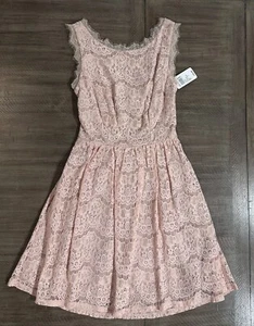 NWT deliA*s By Dolls Kill Lace Open Back Blush Sleeveless Dress Size 5/6 - Picture 1 of 9