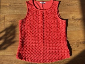 Ladies Bright Orange Sleeveless Blouse Size 12 Redherring - Picture 1 of 8