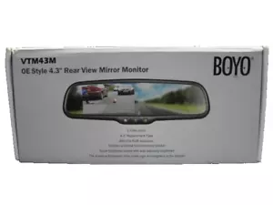 BOYO VTM43M OE Style 4.3" Rear View Mirror 2 Video Input 480x272 RGB Resolution - Picture 1 of 9