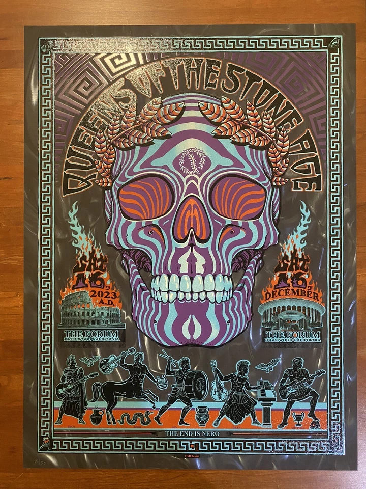 Queens Of The Stone Age Poster 12/16 Forum LA Emek  17/50 Blue Lenticular - Image 1 of 1