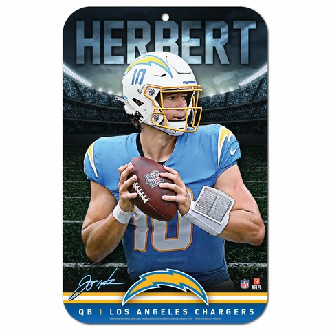 JUSTIN HERBERT LOS ANGELES CHARGERS 11"X17" PLASTIC SIGN DURABLE POSTER Cover