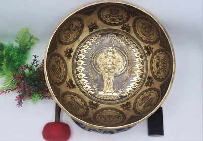 🌟 Exquisite 12-Inch Sahasrabhuja Avalokiteswara Singing Bowl- Divine Harmony🌟 - Image 1 of 4