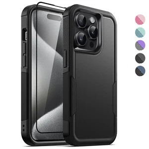 For iPhone 15 14 Pro Max 13 12 Plus Phone Case and Screen Protector Rugged Cover - Picture 1 of 57