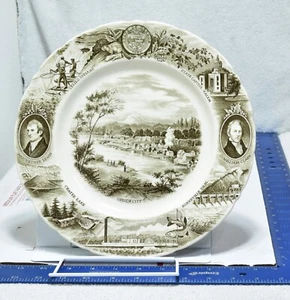 Johnson Brothers The Oregon City Plate Meier & Frank Co VERDE OSCURO - Imagen 1 de 3