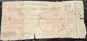 GA12930-10 $2 Savannah, Georgia Obsolete Bank Note Mechanics Savings & Loan Ass. - Picture 1 of 4