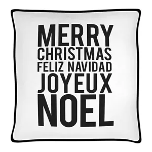 Holiday Throw Merry Christmas Pillow Decorative for Winter Holiday White 2 Pack - Picture 1 of 4