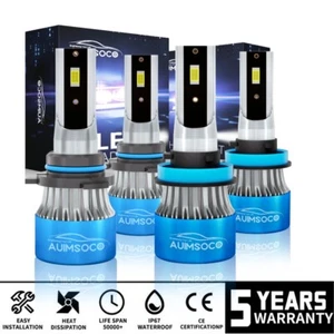 4x 9005 H11 Combo LED Headlight High Low Beam Bulbs Kit 6500K Super White Bright - Picture 1 of 16