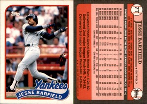 Jesse Barfield 1989 Topps Traded #7T Card *AutographDen*