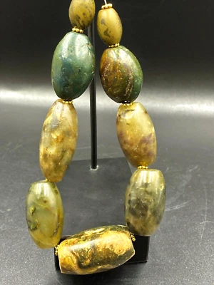Antiguo Antiguo Antiguo Himalaya Indo Tibetano Aventurina Jade Jaspe Cuentas Raro Superior Foto 1 de 4