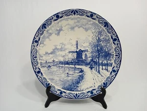 VTG Delft Large Wall Plate Charger 15" Holland WINTER after FJ. du chattel - Picture 1 of 9