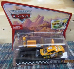 DISNEY PIXAR CARS  PIT ROW RACE OFF OCTANE GAIN LAUNCH + RACE   NEW MINT ON CARD - Picture 1 of 9