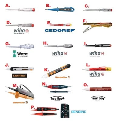 WIHA,WERA,GEDORE,TESTBOY,BENNING,LASERLINER... Spannungsprüfer / Stromprüfer by Wera,Wiha,Gedore,Laserliner,Weidmüller,Testboy
