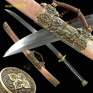 Red Copper /Broadsword Chinese Qing Dao Sword Folded Steel Clay Tempered -Y1112 - Picture 1 of 12