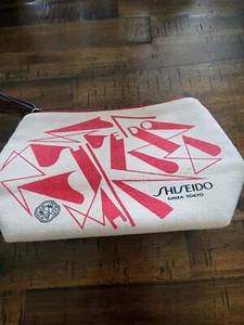 Vintage Shiseido Cosmetic Bag Red - Picture 1 of 3