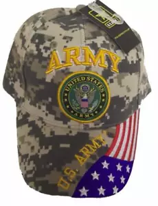 NEU VEREINIGTE STAATEN ARMEE TARNMUSTER BASEBALL STIL BESTICKTE MÜTZE Flagge USA Kappe A143 - Bild 1 von 2