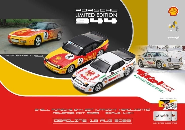 Porsche 944 Turbo Cup #2 Shell & Adler Von Tirol 1:64 Model SPARK MODEL - Immagine 1 di 1