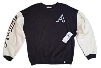 Womens 47 Brand Atlanta Braves Sweater Black And White Size L NWT - Image 1 of 4