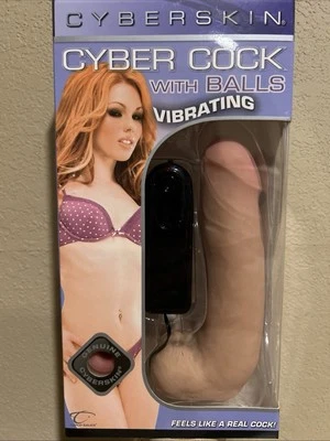 high quality cyberskin dildo with balls - real feel design,multi speed vibration - Image 1 of 3