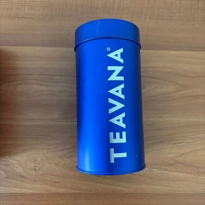 Contenedor de almacenamiento de lata de té de hojas sueltas Teavana Perfectea azul puro 8 oz Foto 1 de 4