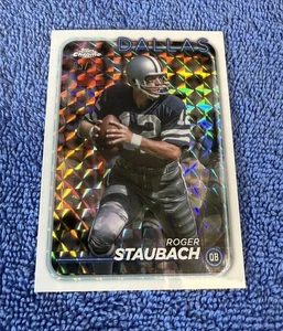 2024 Topps Chrome - Roger Staubach #39 White Refractor /15 Cowboys Rare Insert - Picture 1 of 3