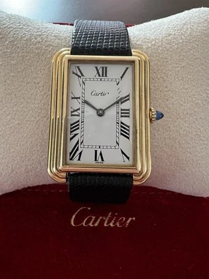 Cartier Tank Jumbo Stepped 15716 New York 28x38mm c.1975 Serviced Gold - Image 1 of 4