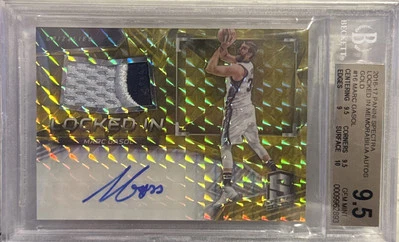 2016-17 Panini Spectra Locked In Marc Gasol Patch Auto /10 BGS 9.5/10 - Image 1 of 2