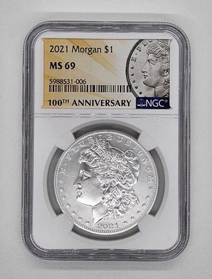 2021-P Silver Morgan Dollar NGC Certified MS 69 - Image 1 of 2