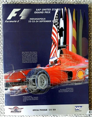 US F1 Indianapolis Grand Prix 2000 Program,  & 2  Starting Grid Cards - Image 1 of 4