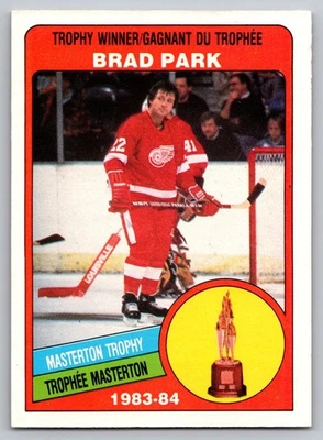 1984-85 #378 O Pee Chee - Brad Park, Detroit Red Wings, Masterton Trophy (HOF) - Image 1 of 2