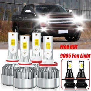 For Toyota Tundra 2007-2013 LED Headlights High-Low Beam+Fog Light Bulb 6000K - Picture 1 of 11