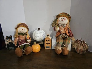 Thanksgiving Fall Harvest Home Decor Decorations Pumpkins Scarecrows Cat 8 PCs. - Picture 1 of 19