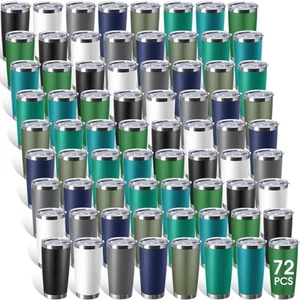 72 Pcs Stainless Steel Tumbler Bulk 20 Oz Insulated Tumbler Cup Double Wall V... - Picture 1 of 7