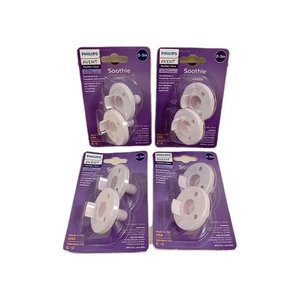 Lot Of 4Philips Avent BPA Free Pacifiers 0-3 Months Silicone Lilac & Pink. 38  - Picture 1 of 5