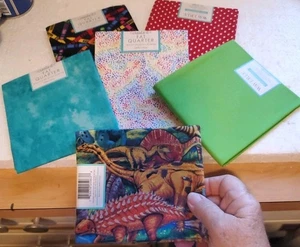 Sewing Fabric Some Waverly Fat Quarters Cotton 6 In Lot Dots Dinosaurs Crayons - Picture 1 of 7