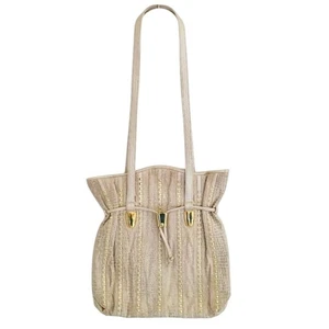 Schultertasche Mina Champagner Nieten Leder - Bild 1 von 8