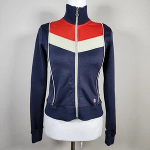 Groggy Jacket Womens XS Slim Fit Club Streetwear Active Sports Full Zip Red Blue - Bild 1 von 15