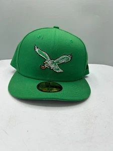 New Era 59FIFTY Sombrero Ajustado Para Hombres 7 3/8 Kelly Verde Philadelphia Eagles Fútbol - Imagen 1 de 9