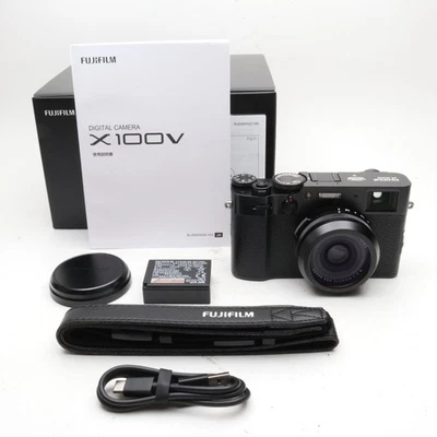 [Top Mint/W/SC:4300] FUJIFILM Fuji X100V 26.1MP Digital Camera Black from Japan - Image 1 of 4