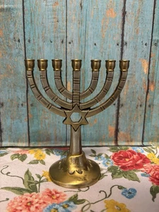 Vintage Miniatur 7-Arm Messing Menora - Bild 1 von 4