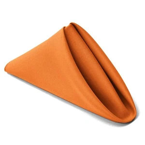 TableLinensforLess 17x17 Polyester Cloth Napkins, Set of 6 Pumpkin Orange | E... - Picture 1 of 4