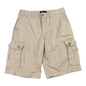 Polo Ralph Lauren Shorts Boys Size 14 Youth Khaki Beige Cargo Hiking Pockets - Picture 1 of 17
