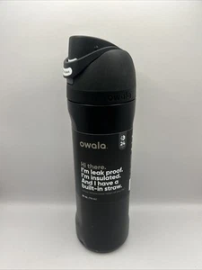 Owala FreeSip Insulated Stainless Steel Water Bottle with Straw, 24oz, Black New - Picture 1 of 5