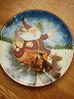 Christmas Plate Santa Enchanted Santa Salad Plate 8 1/4" Susan Winget Sleigh