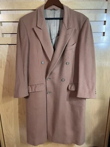 San Remo Made In Italy Double Breasted Wool/Cashmere Coat Size 42 R Light Brown - Picture 1 of 16