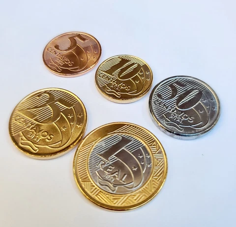 🇧🇷 Brazil coin set 2021 5 coins 5,10,25,50 centavos 1 Real UNC Cover