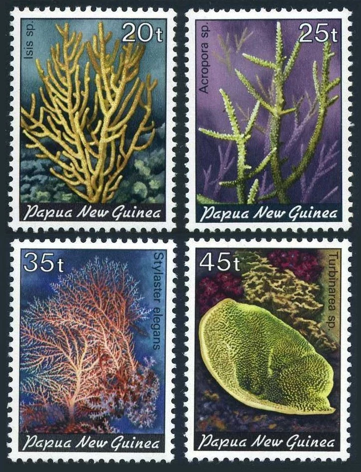 Papua New Guinea 588-591, MNH. Michel 444-445-447-449. Coral-1982. - Image 1 of 1