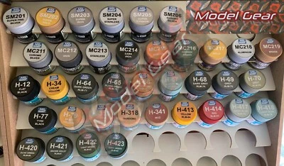 MODEL GEAR Mr Hobby wässriges Acryl H-Serie komplettes Set Farbe Topf Top selbstklebende Etiketten
