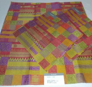 KRAVET Designer Tribal Animal Fabric Samples Crafts Pillow 3 Piece Turkey (#202) - Picture 1 of 4